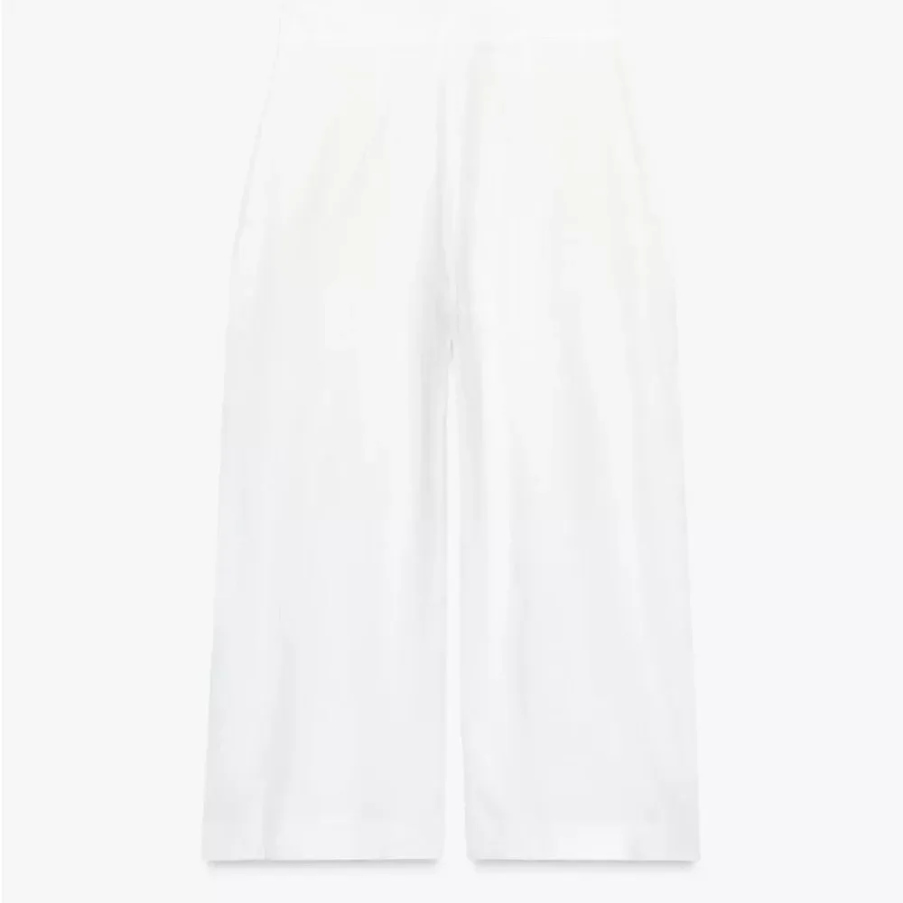 ZARA ZW COLLECTION LINEN VOLUME PLEATED PANTS